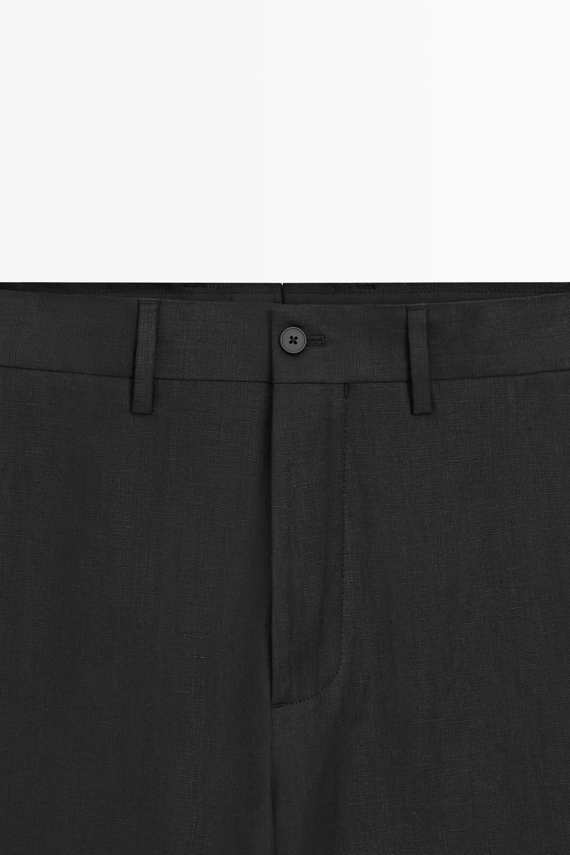 Tailored fit 100% linen suit trousers